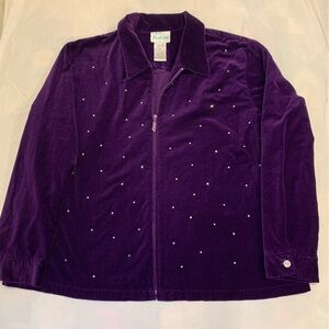 Quacker Factory Purple Blazer with Embellishments